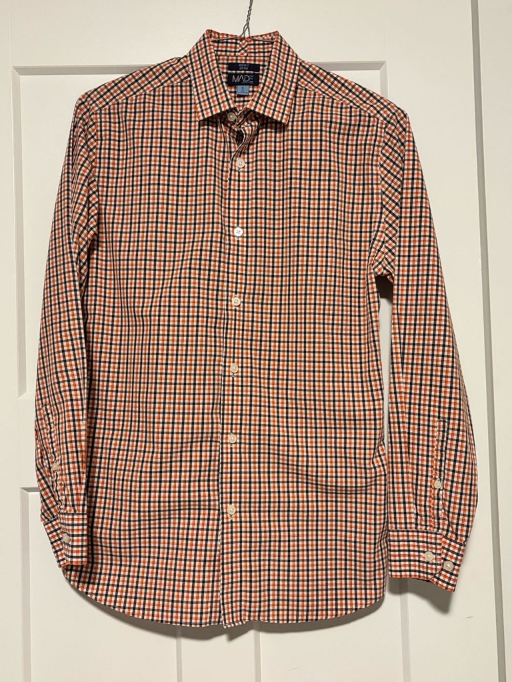 Orange Plaid Long-Sleeve Shirt